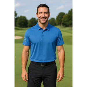 Adidas Aeroready Golf Polo Shirt Blue Mens Size Large Performance Activewear